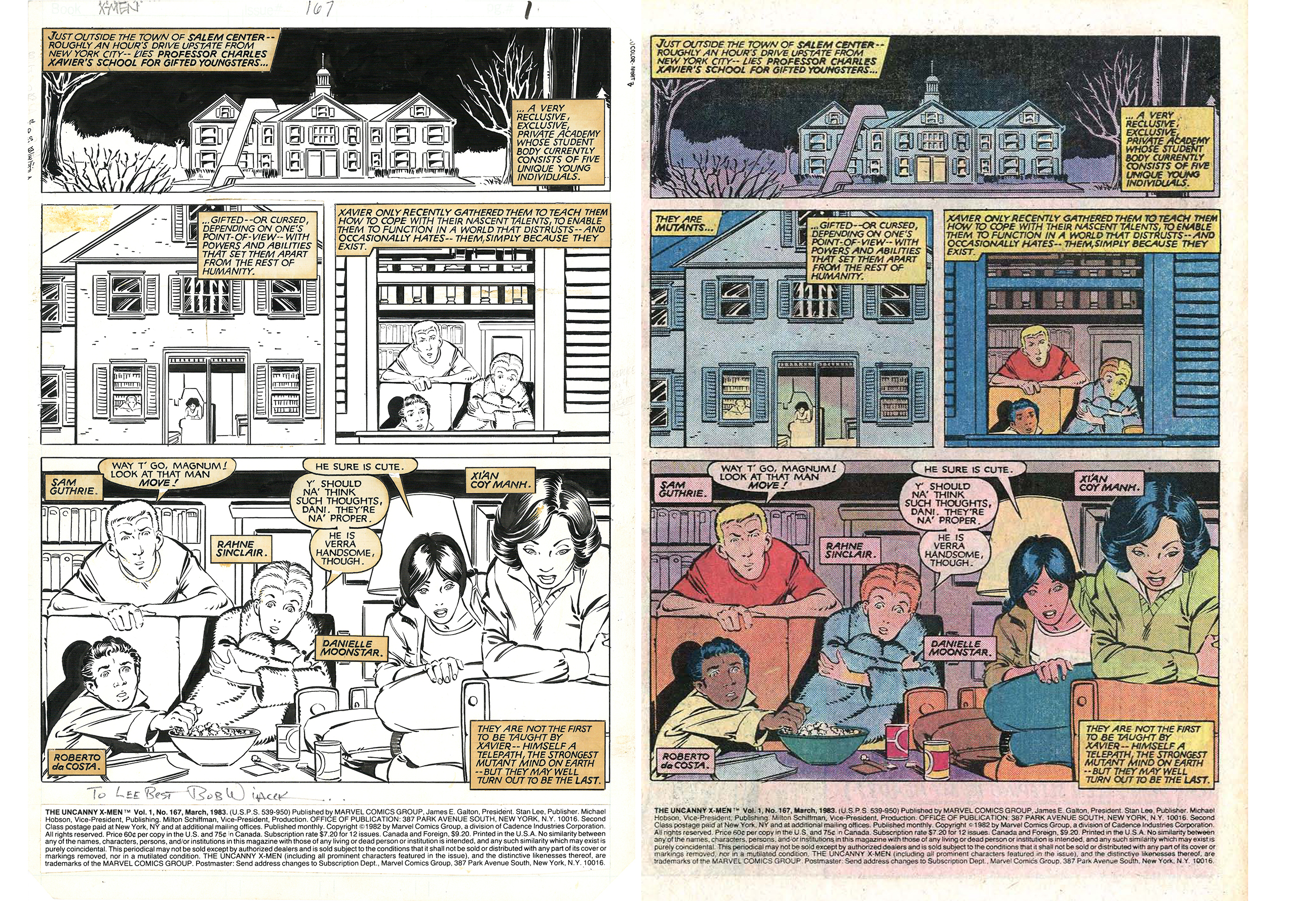 The Uncanny X-Men #167, March 1983. Page 1 | Paul Smith